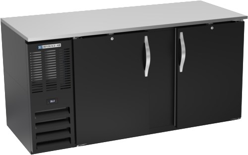 Beverage Air BB68HC-F-B 68" Back Bar w/ 2 Solid Swing Doors, Black