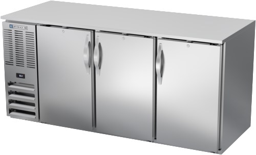 Beverage Air BB72HC-S 72" Stainless Steel Back Bar w/ 3 Solid Swing Doors