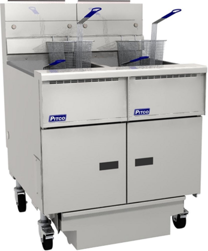 Pitco SG18-2FD (2) 70-90 lb. Vat Gas Fryer w/ Filter Drawer System
